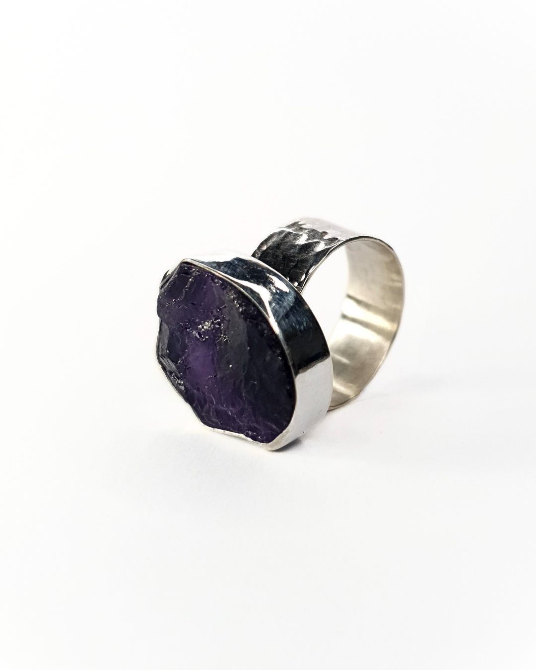 Rough Cut Amethyst Ring