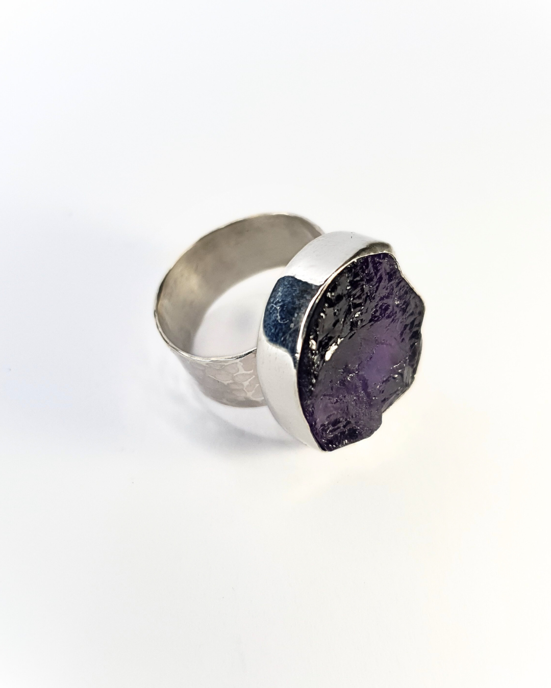 Rough Cut Amethyst Ring