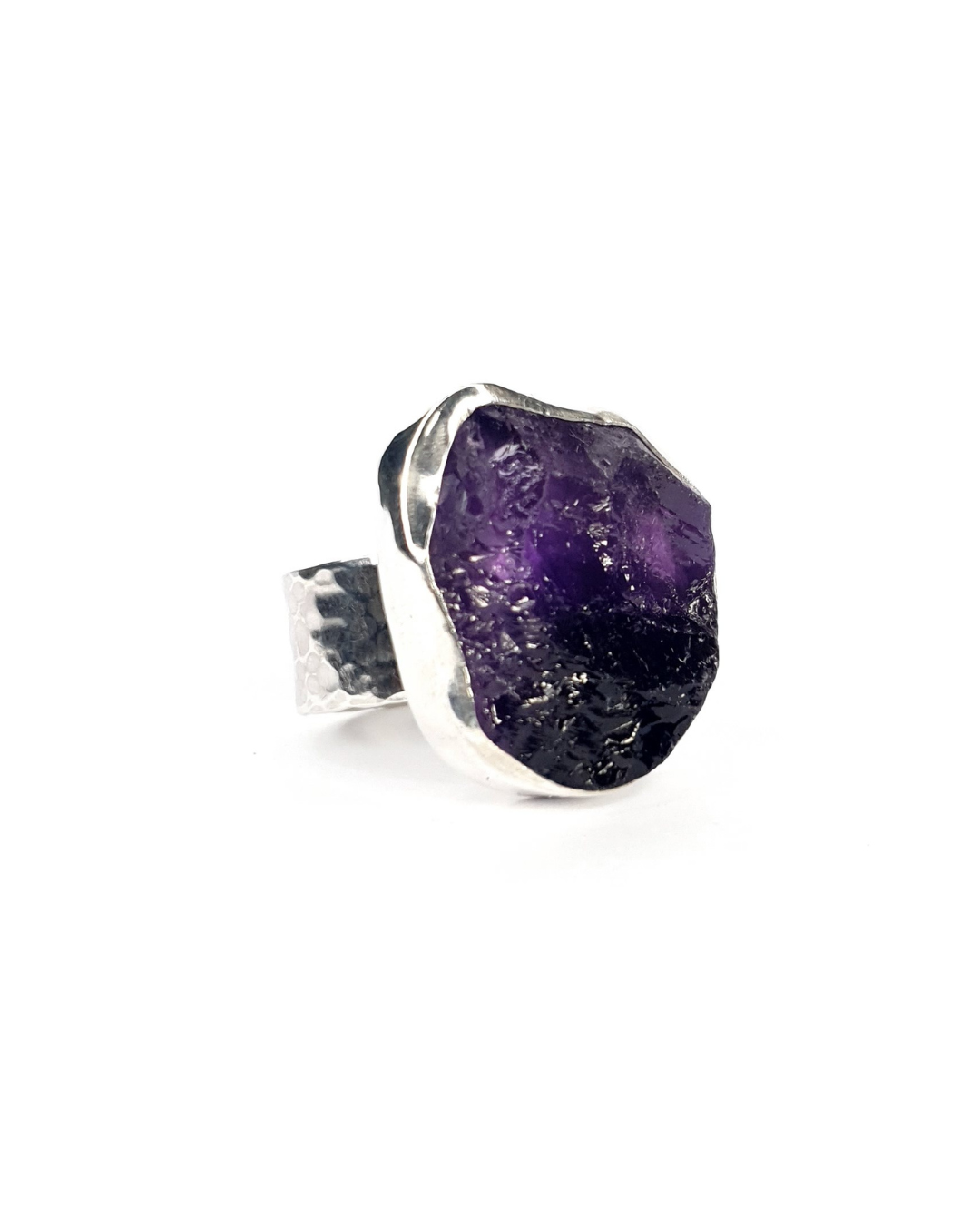 Rough Cut Amethyst Ring