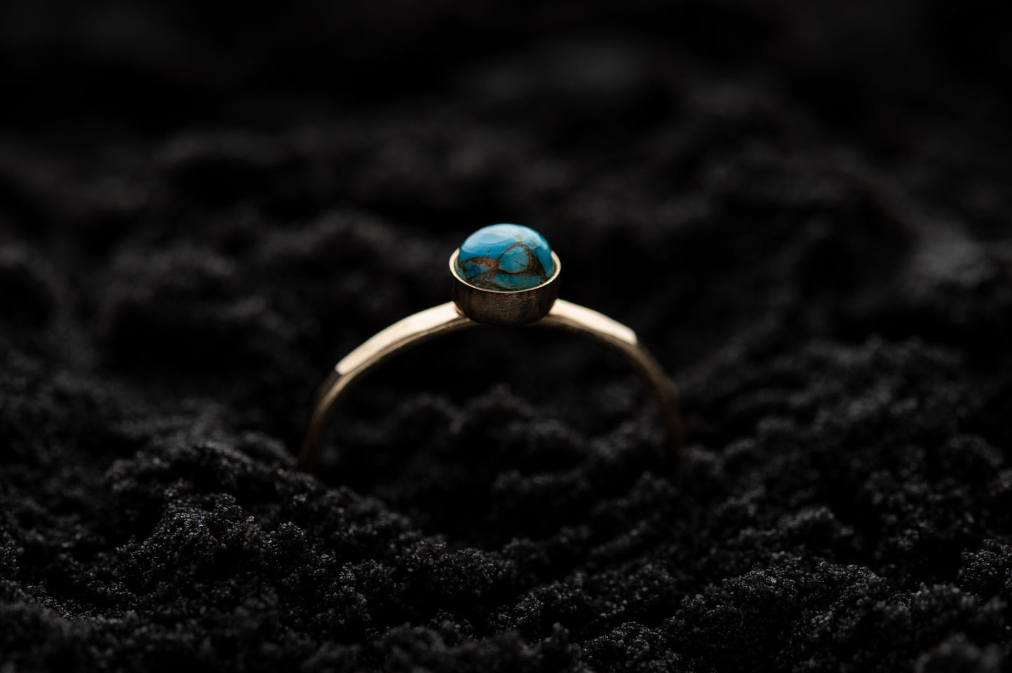 Turquoise Stacking Ring - Gold