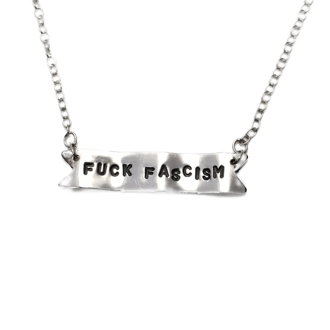 Anti-Fascism Banner Necklace