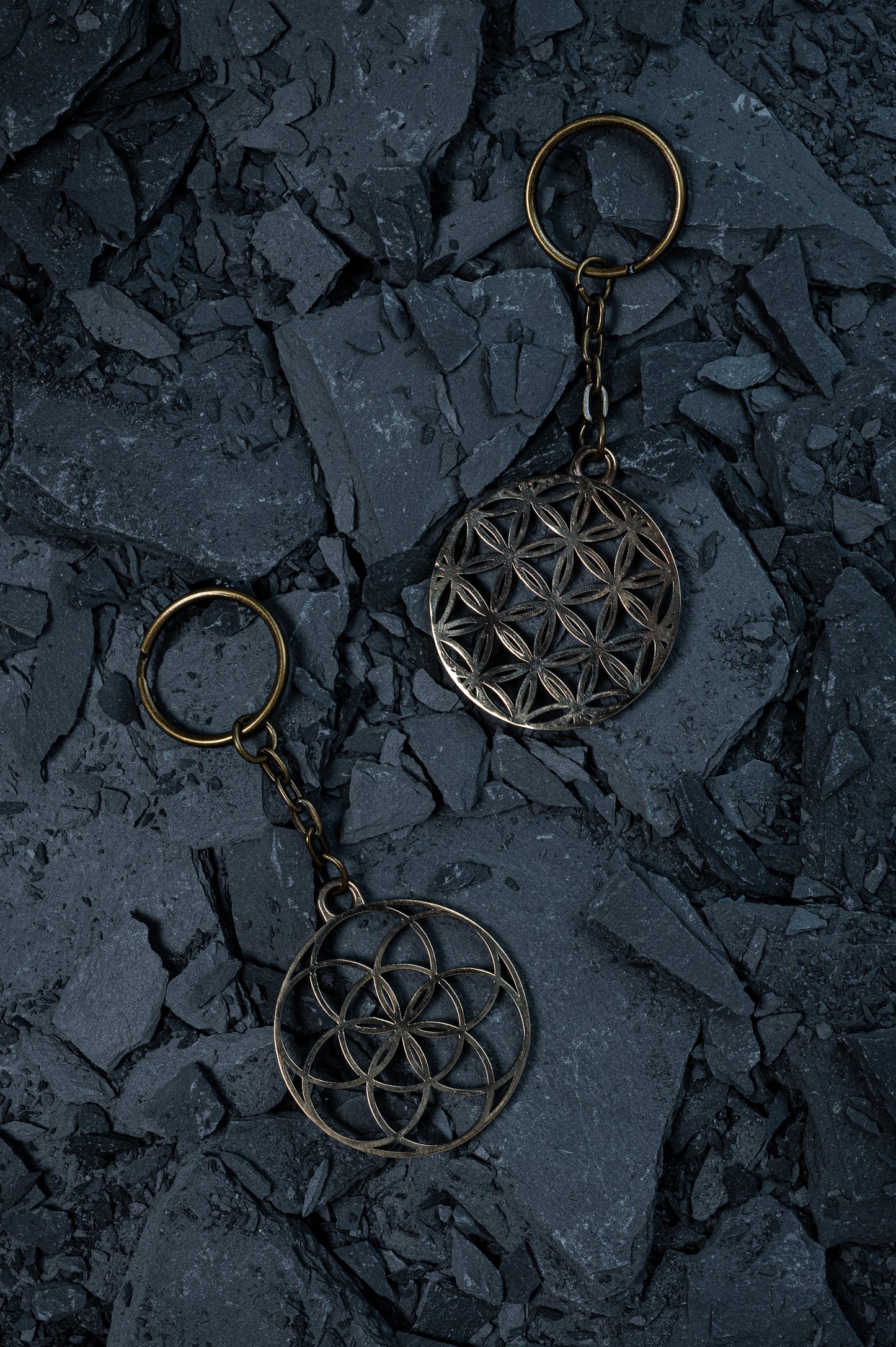 Sacred Geometry Bronze Keyring