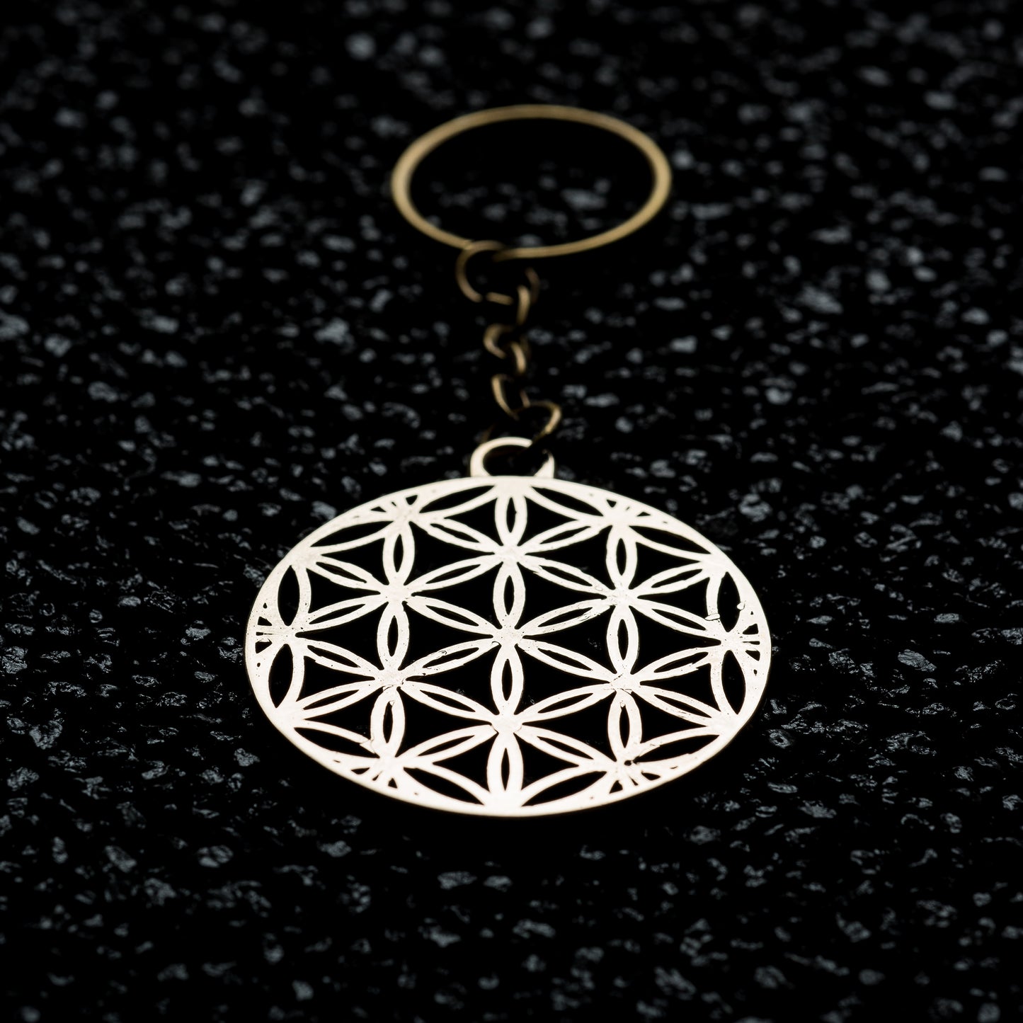 Sacred Geometry Bronze Keyring