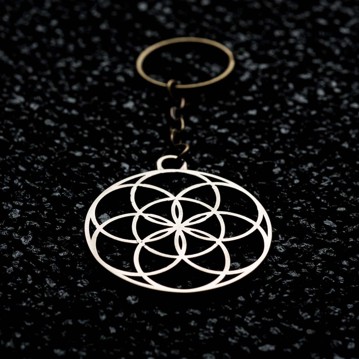 Sacred Geometry Bronze Keyring