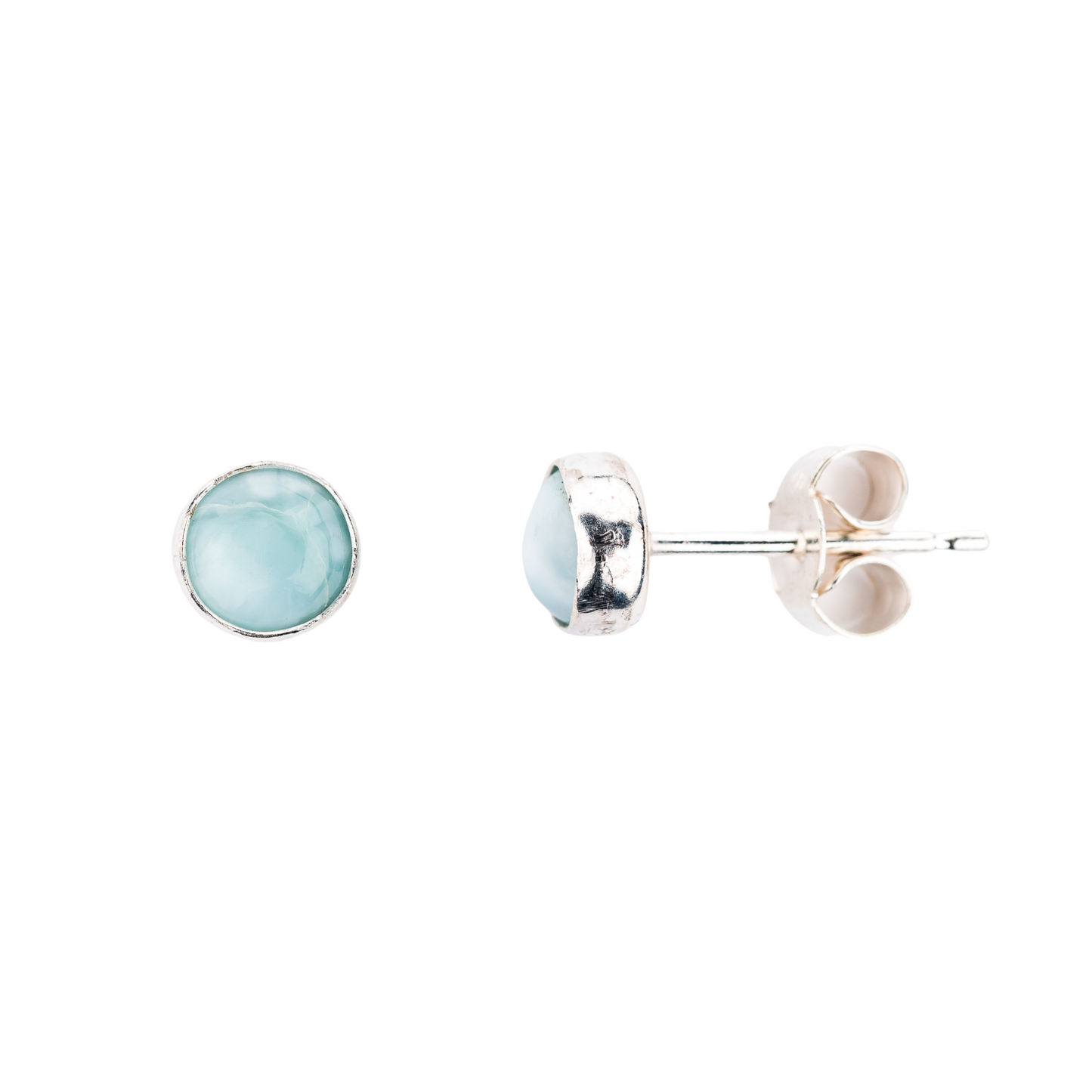 Larimar Stud Earrings (5mm)