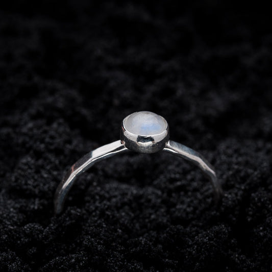 Rainbow Moonstone Spell Ring - Silver