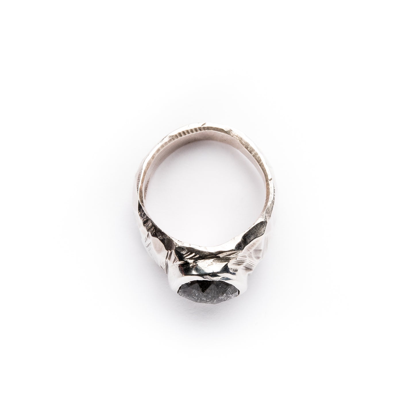 Ore Rutilated Quartz Signet Ring - T