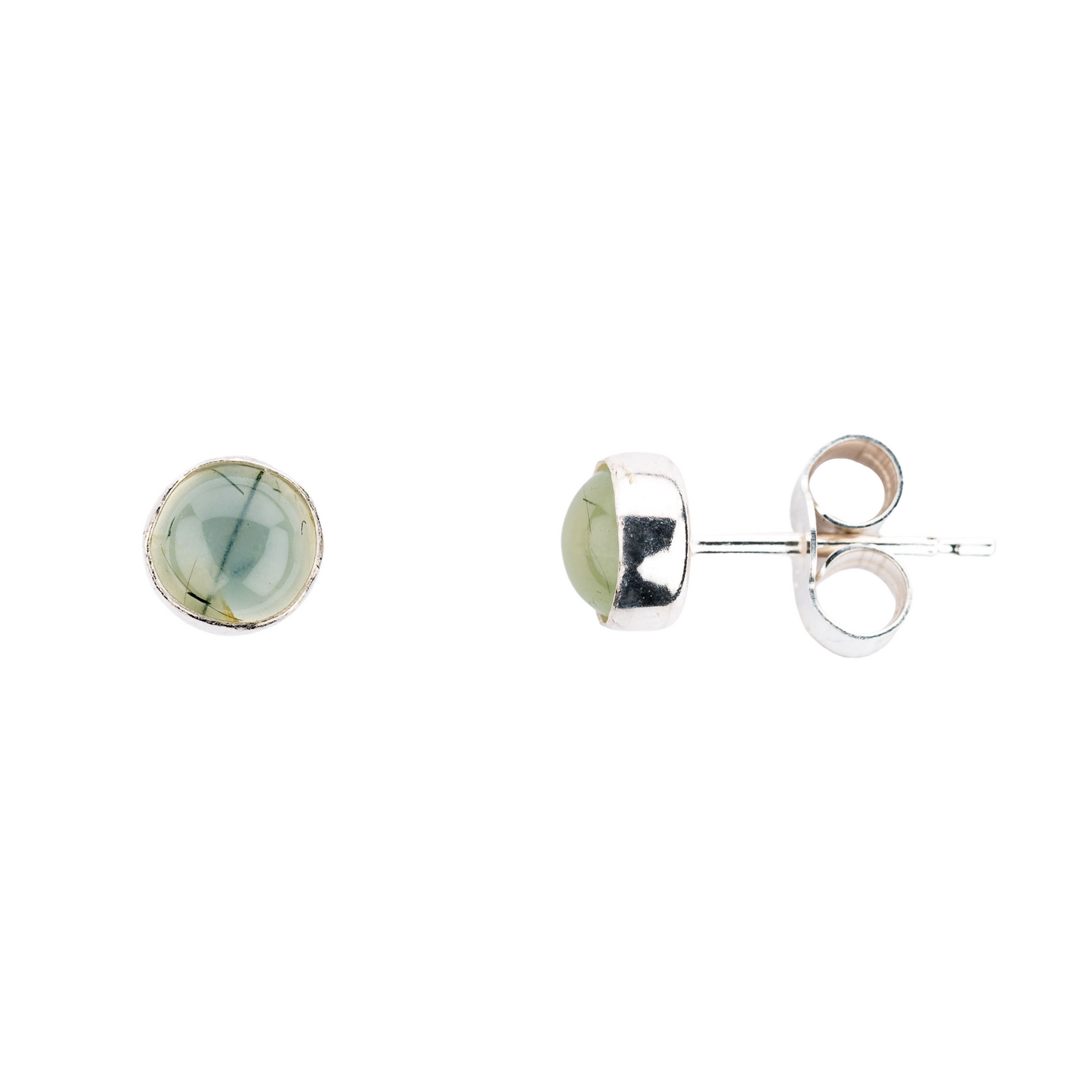 Prehnite Stud Earrings (5mm)