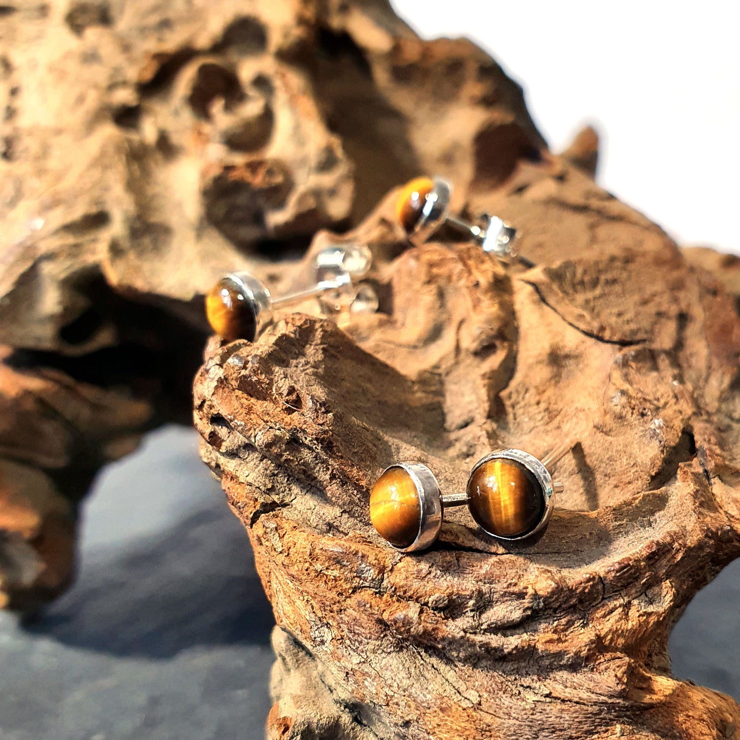 Tiger's Eye Earrings (5mm)