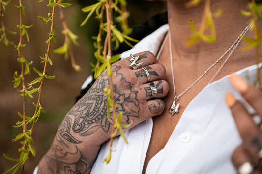 Large Fox Tooth Pendant - Silver