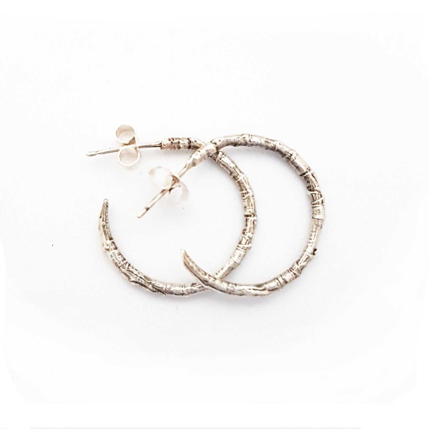 Silver Woodland Hoop Earrings