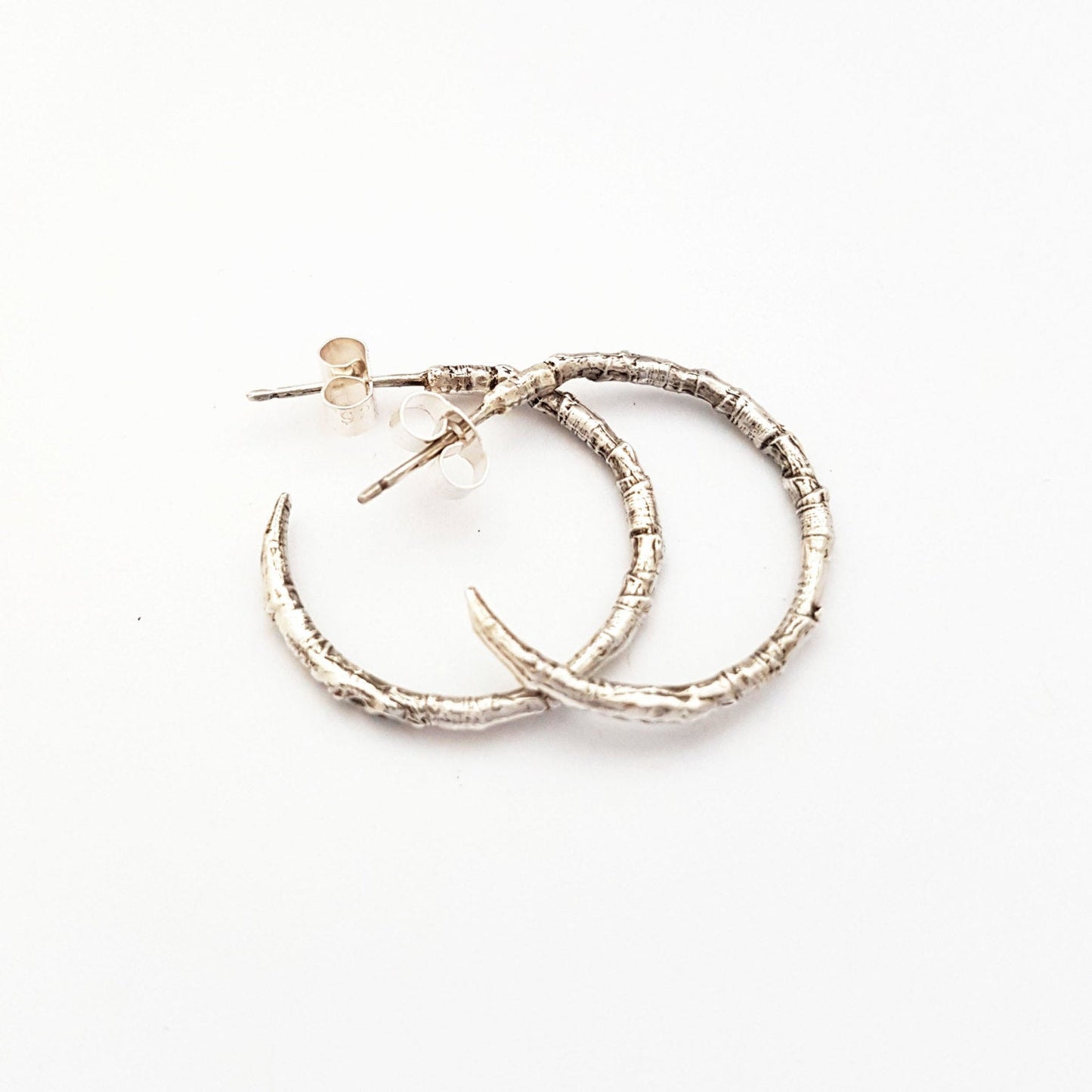 Silver Woodland Hoop Earrings