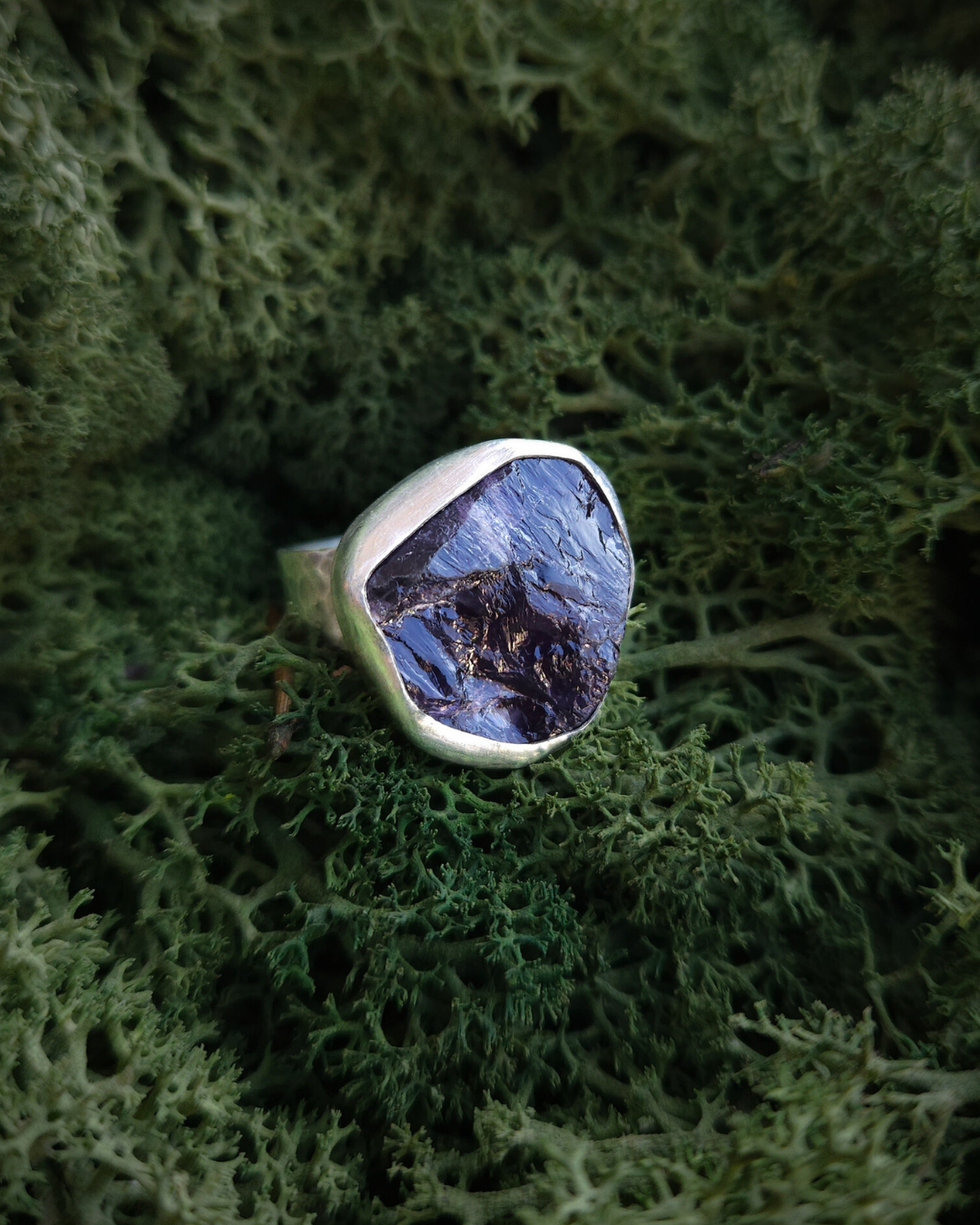 Chunky Rough Cut Amethyst Ring