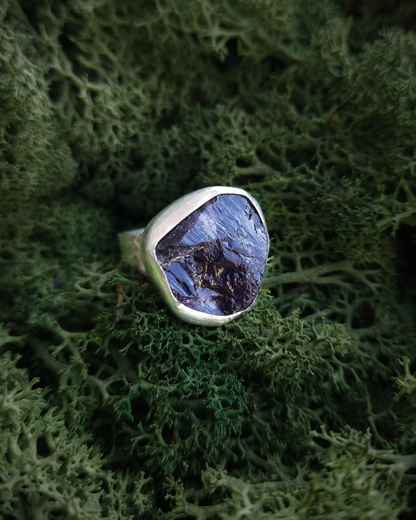 Chunky Rough Cut Amethyst Ring