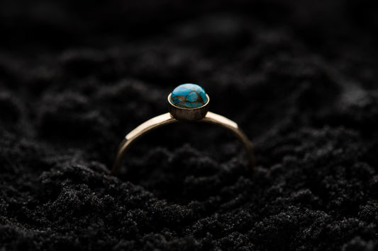 Turquoise Stacking Ring - Gold