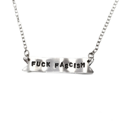 Anti-Fascism Banner Necklace