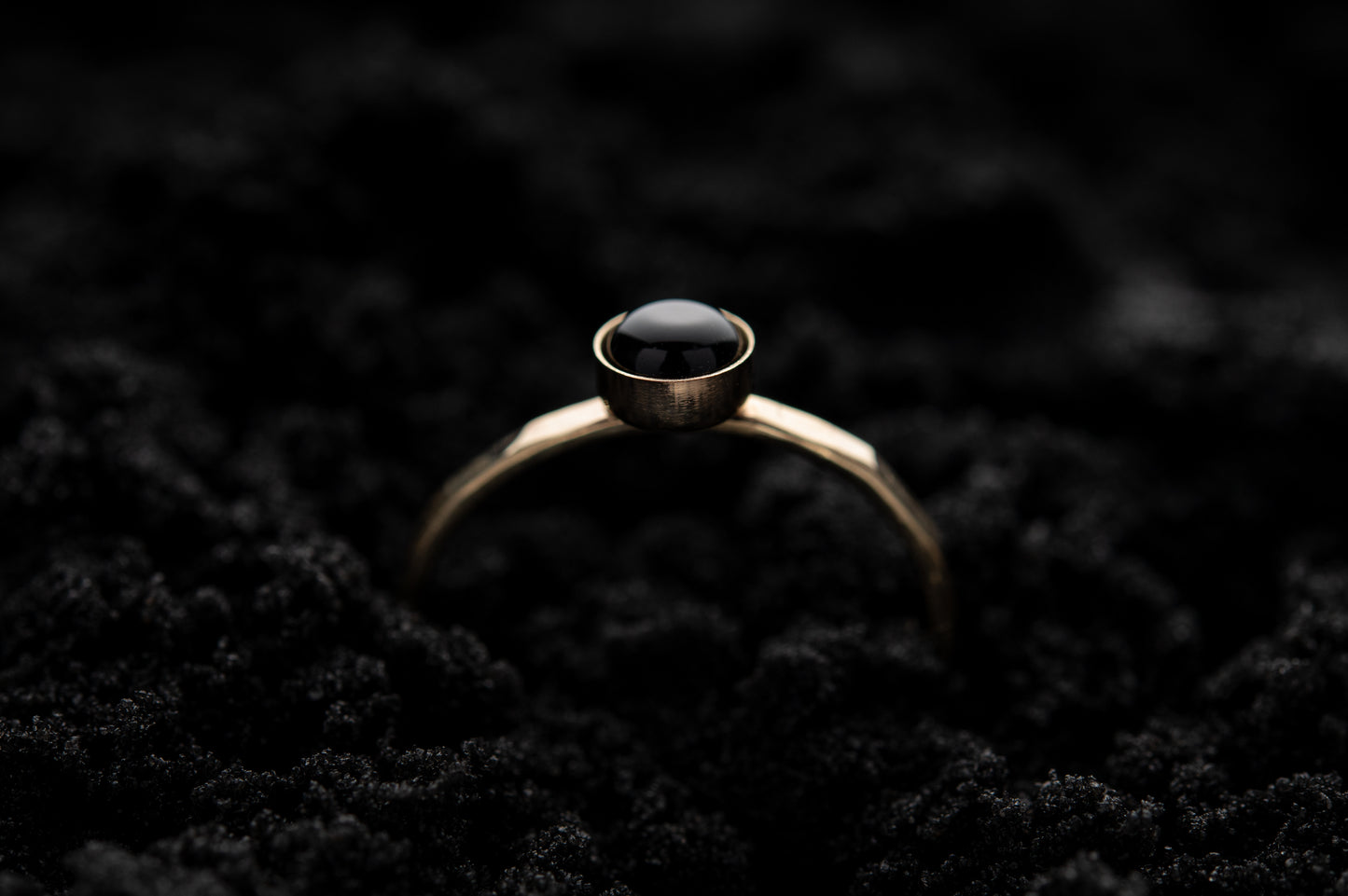 Onyx Stacking Ring - Gold