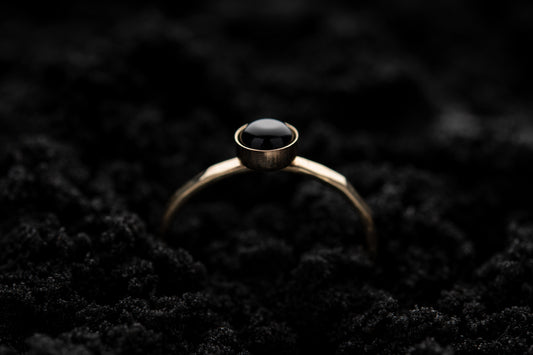 Onyx Stacking Ring - Gold