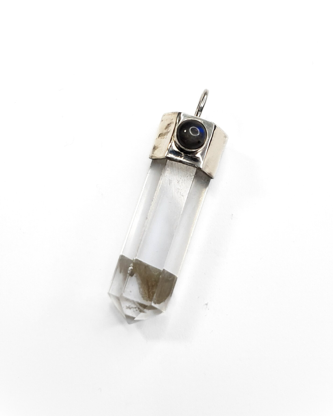 Quartz & Labradorite Point Pendant