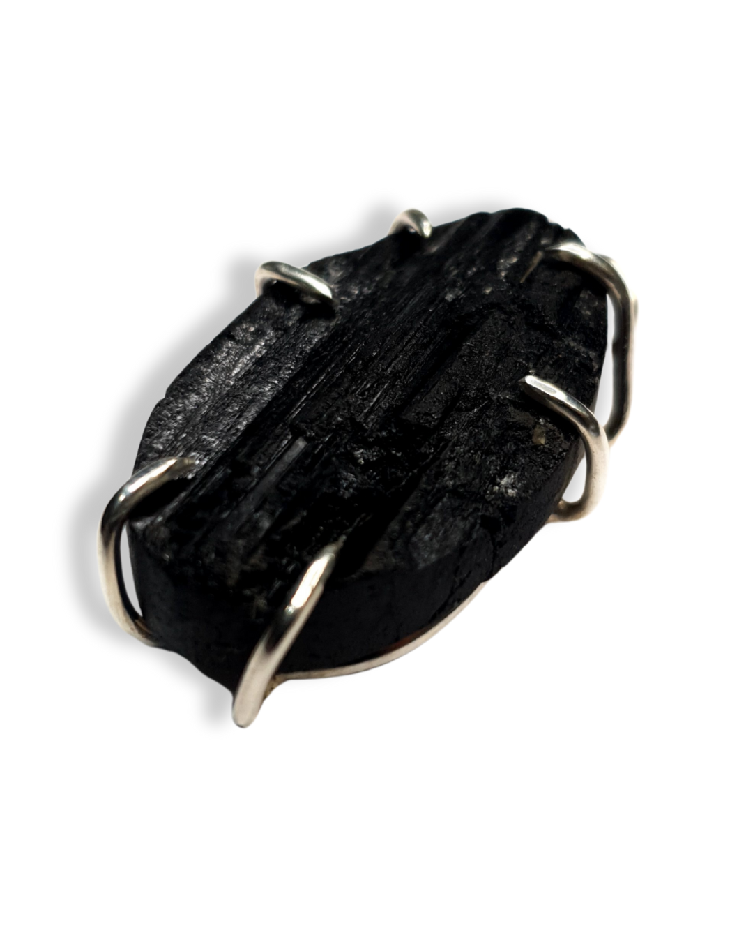 Black Tourmaline Oval Claw Pendant