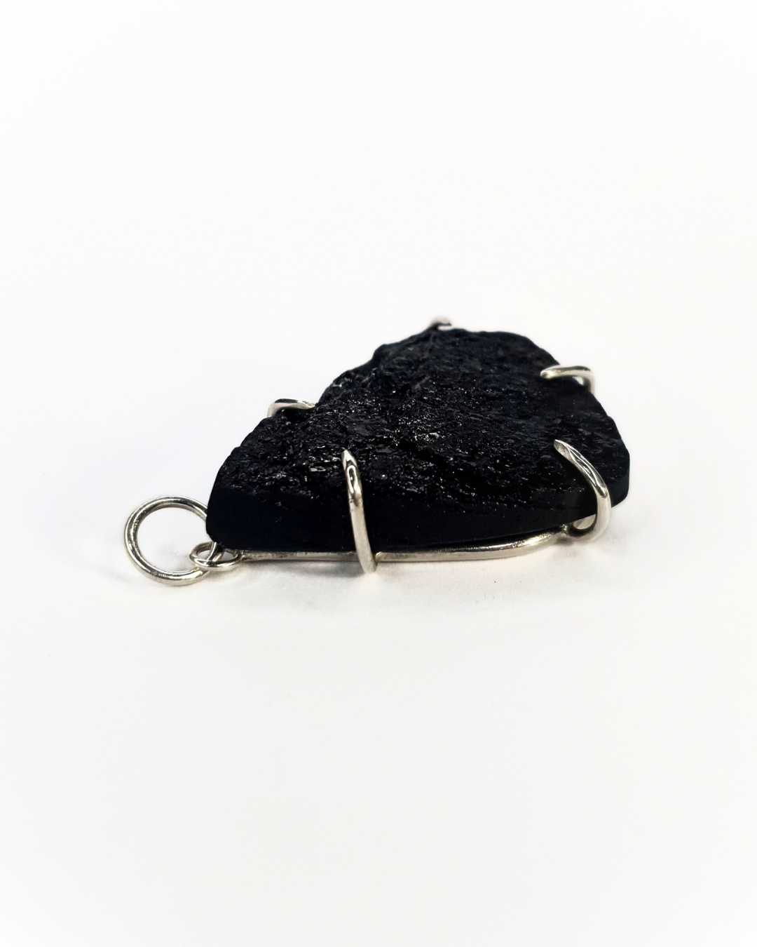 Black Tourmaline Teardrop Claw Pendant