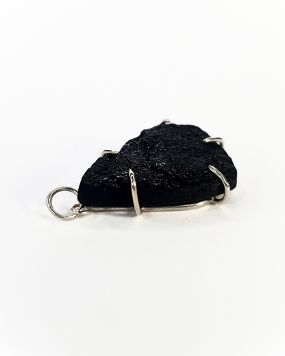 Black Tourmaline Teardrop Claw Pendant