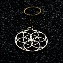 Load image into Gallery viewer, Sacred Geometry Bronze Keyring
