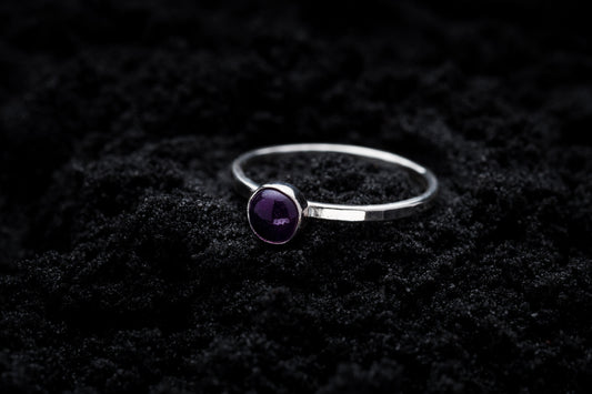 Amethyst Spell Ring - Silver