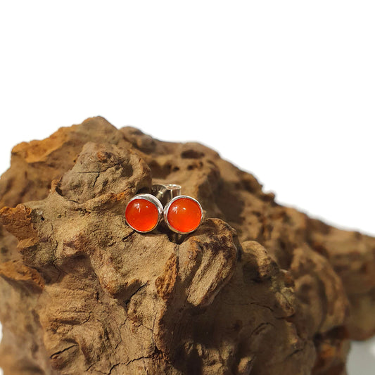 Carnelian Stud Earrings (5mm)