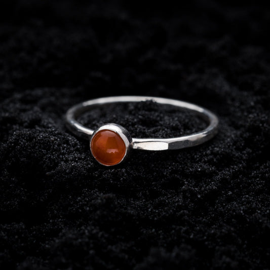 Carnelian Stacking Ring - Silver