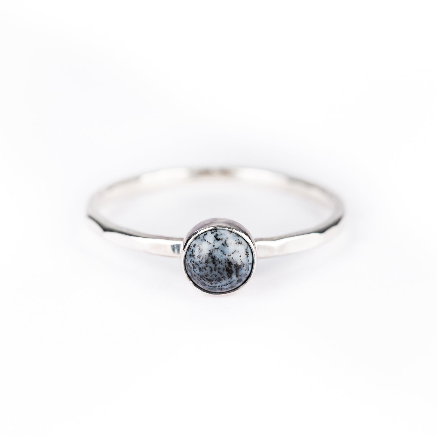 Dendritic Agate Stacking Ring - Silver