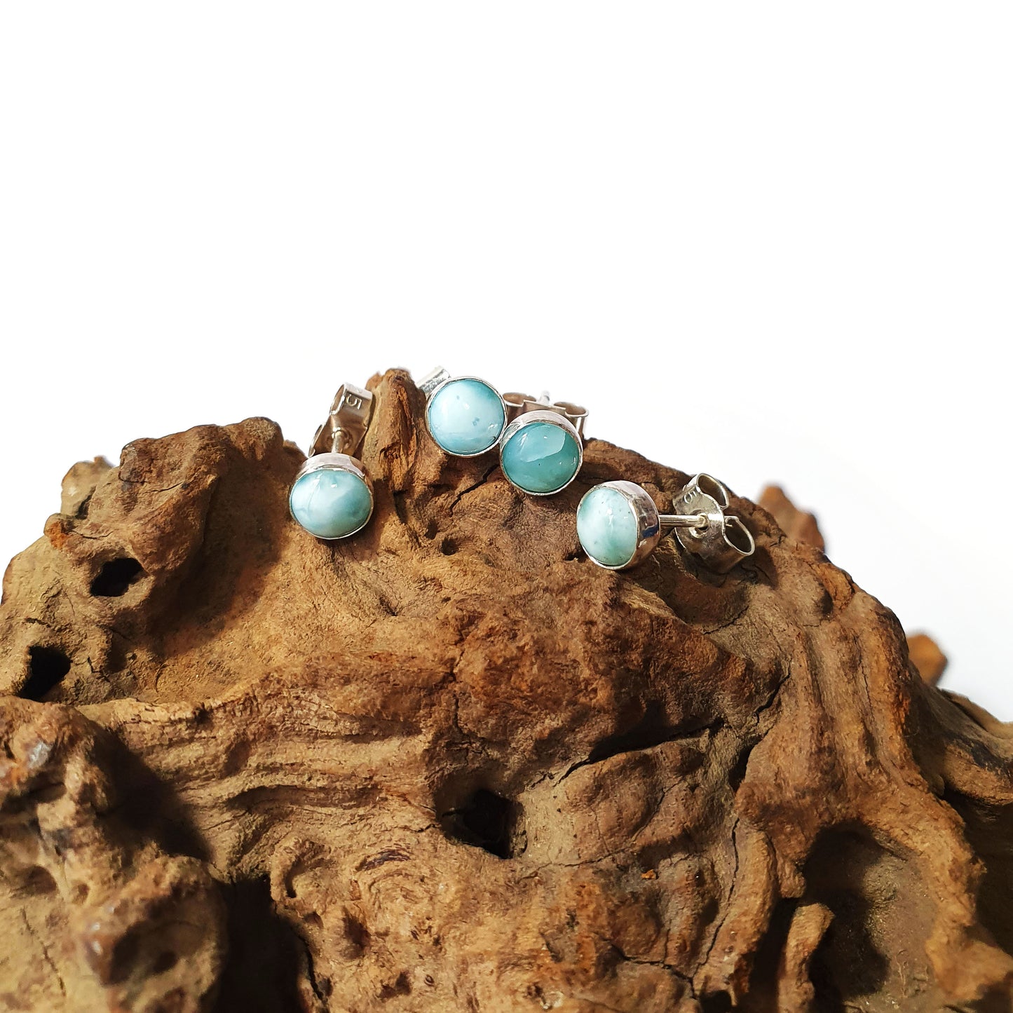 Larimar Stud Earrings (5mm)