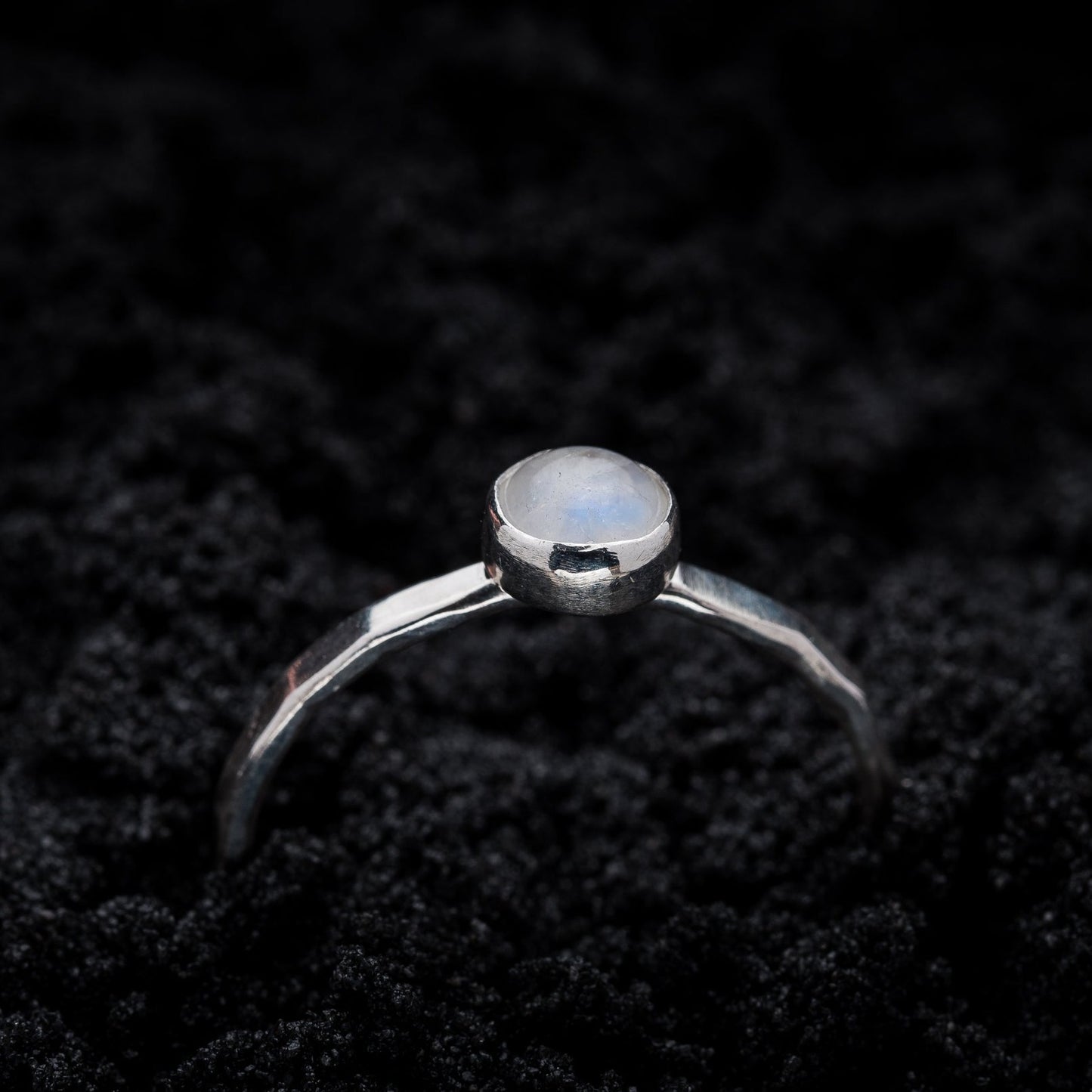 Rainbow Moonstone Stacking Ring - Silver