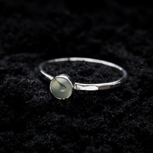 Prehnite Stacking Ring - Silver