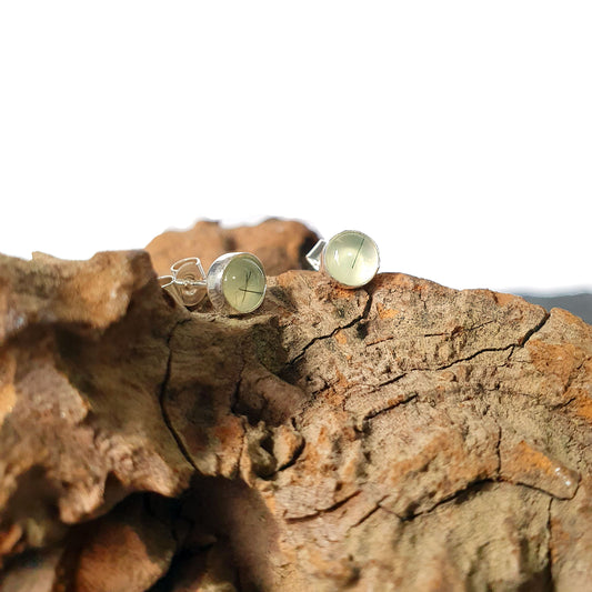 Prehnite Stud Earrings (5mm)