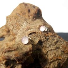 Load image into Gallery viewer, Rose Quartz Stud Earrings (5mm)
