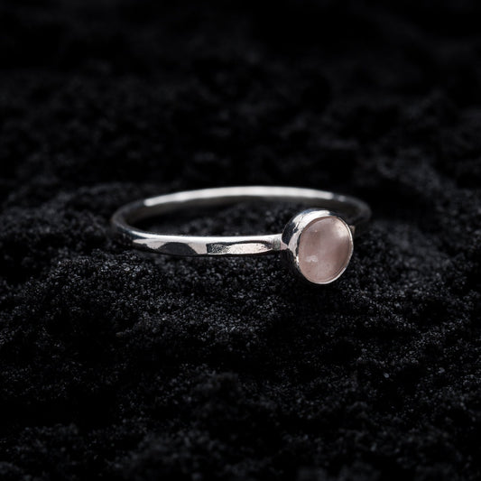 Rose Quartz Stacking Ring - Silver