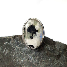 Load image into Gallery viewer, Rainbow Moonstone Tourmaline Ring - Size P1/2
