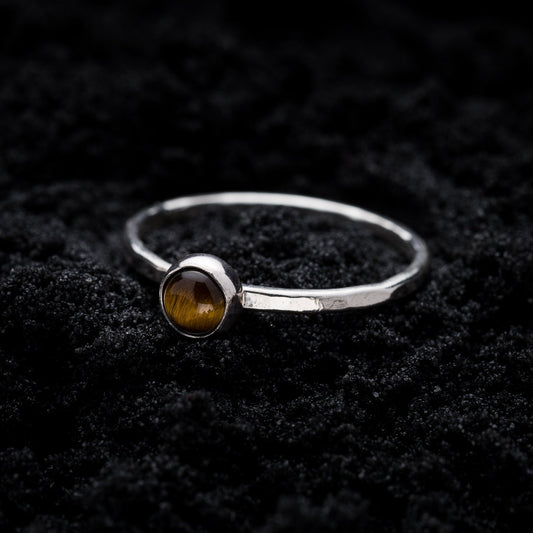 Tiger's Eye Stacking Ring - Silver