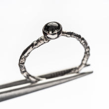 Load image into Gallery viewer, Tourmalated Quartz Woodland Stacking Ring - Size M1/2
